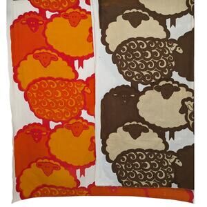 Salvage Lot Vintage 1974 Mod ALLENIANA COTTON FABRIC Textile Wall Hangings Sheep